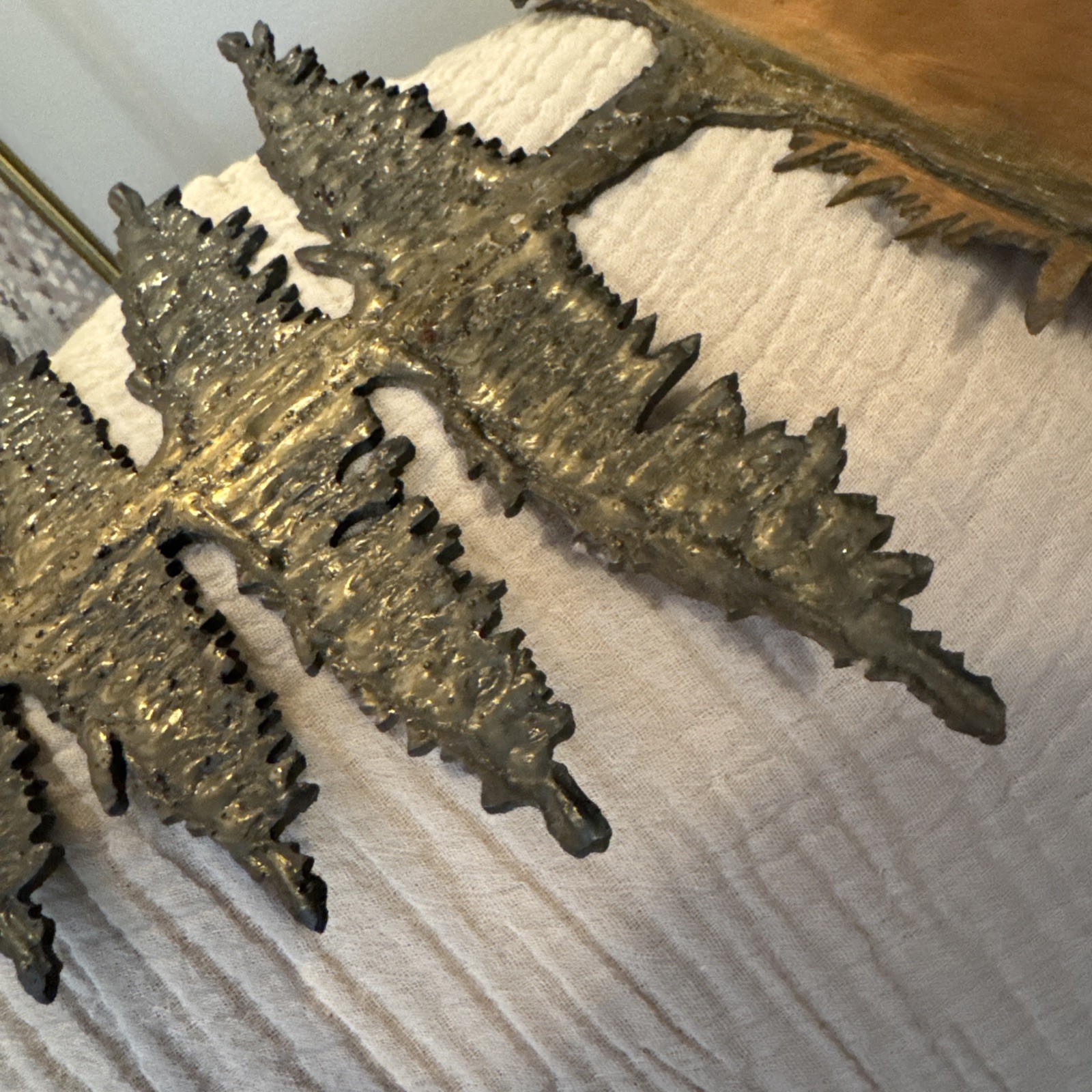 LARRY LEWIS wall hanging Tree Rustic Bronze/Copper look approx size 14×9.5 in.