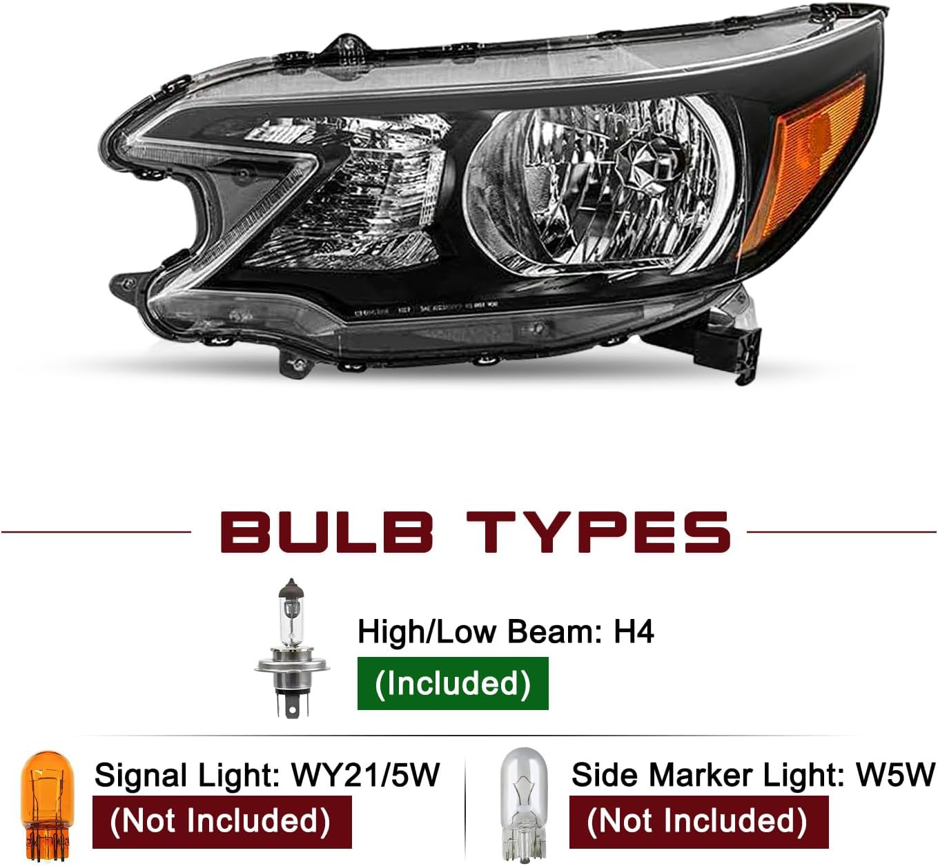 Headlight Assembly Replacement for 2012 2013 2014 Honda CR-V OE Style Headlamp H