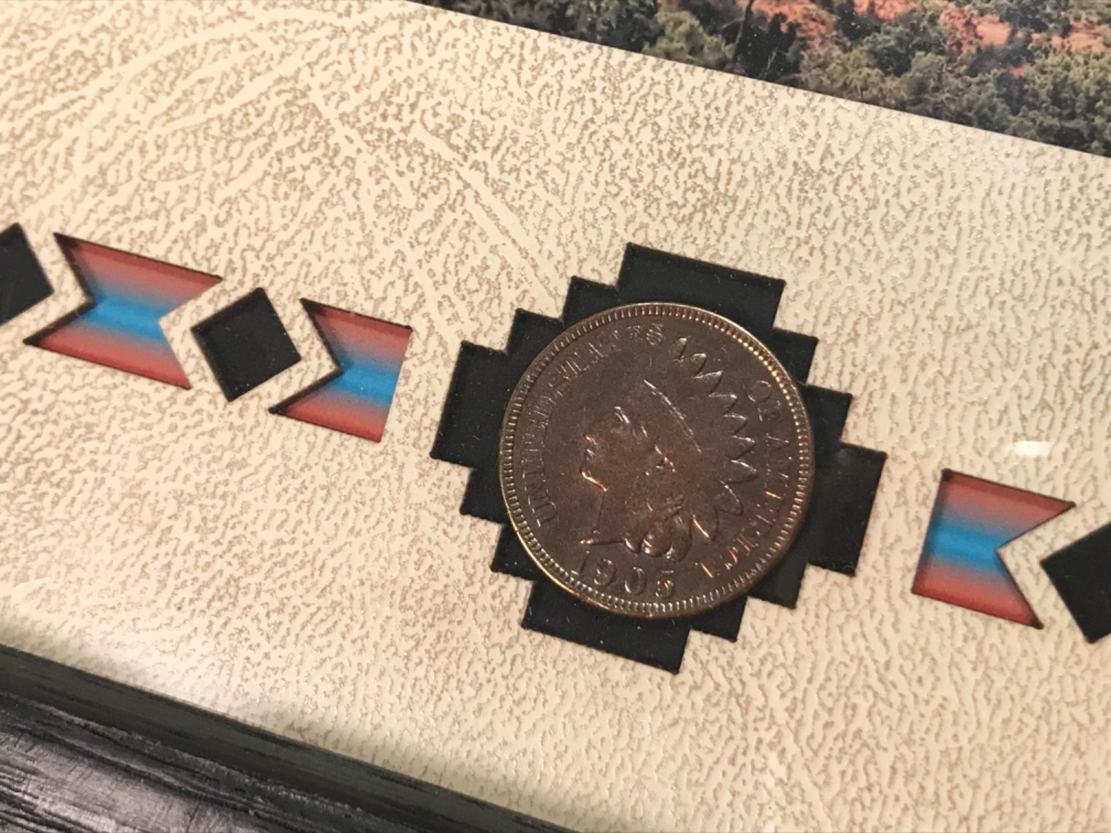 Southwest Fine Art Photo Print 9x 11 framed signed Indian Head Penny US 1905