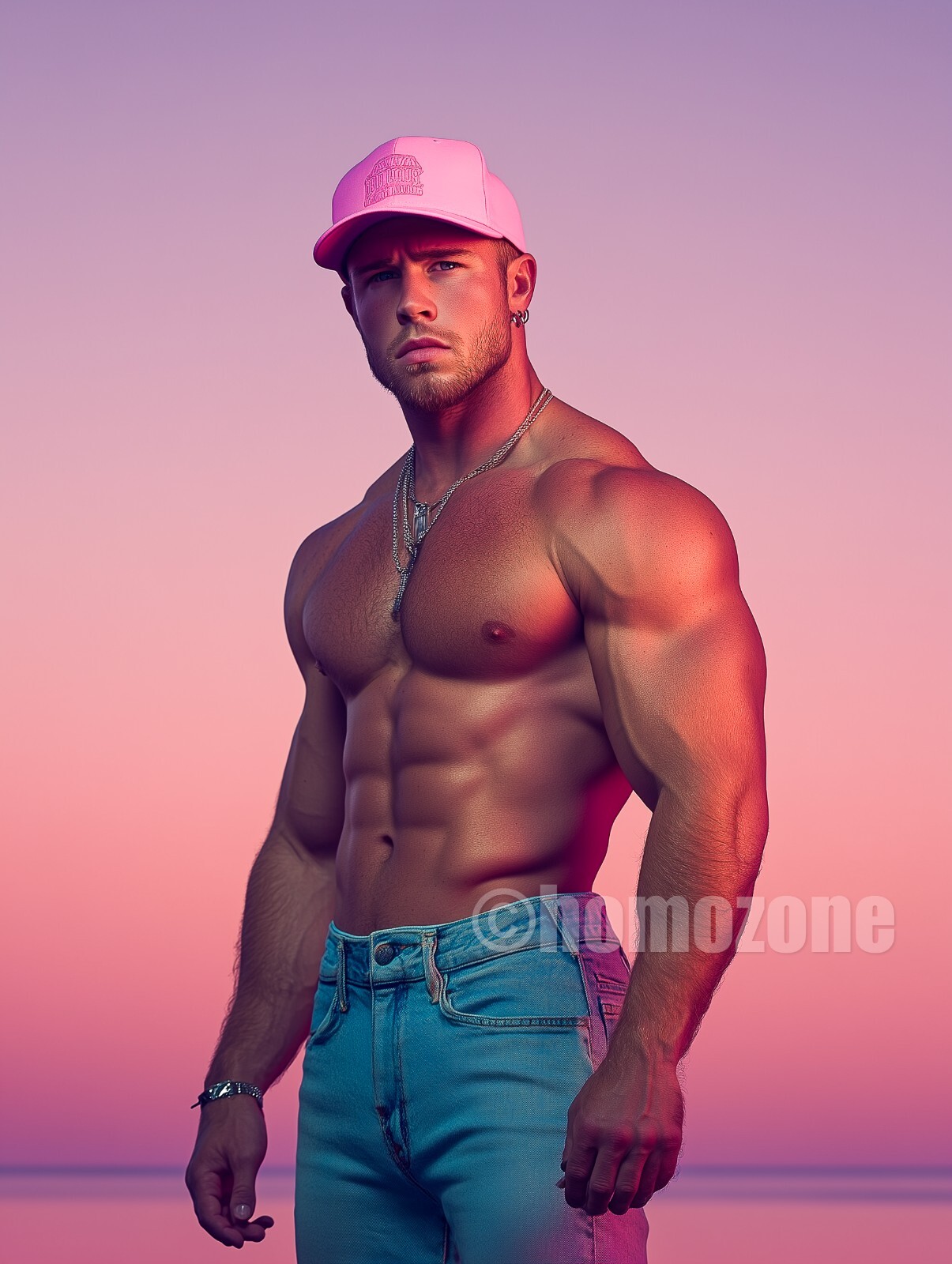 Timeless Male Portrait, Beefcake & Muscular, 4×6 Glossy Print – Photo Art