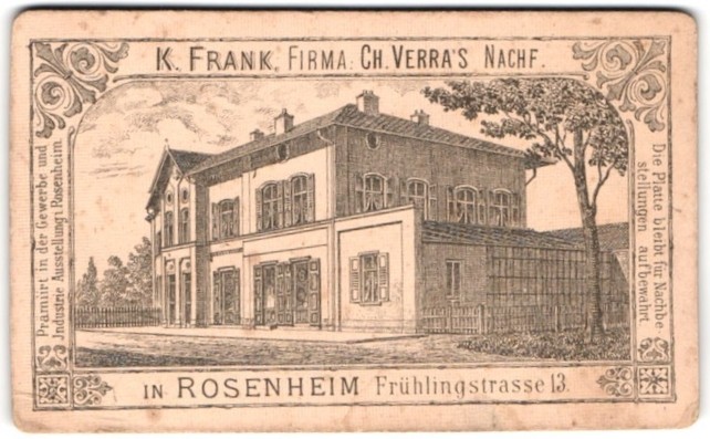 Photograph K. Frank, Rosenheim, Frühlingstr. 13, view Rosenheim/Bavaria, Bl