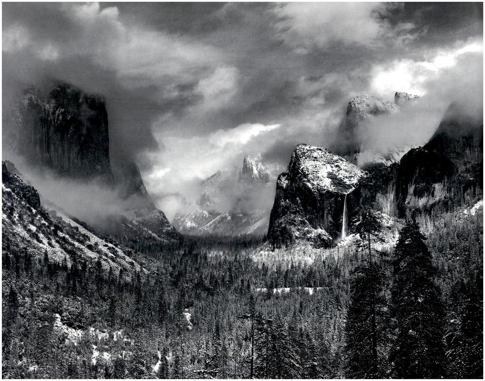 1940 1990s Ansel Adams Clearing Winter Storm Yosemite National Park Art Photo