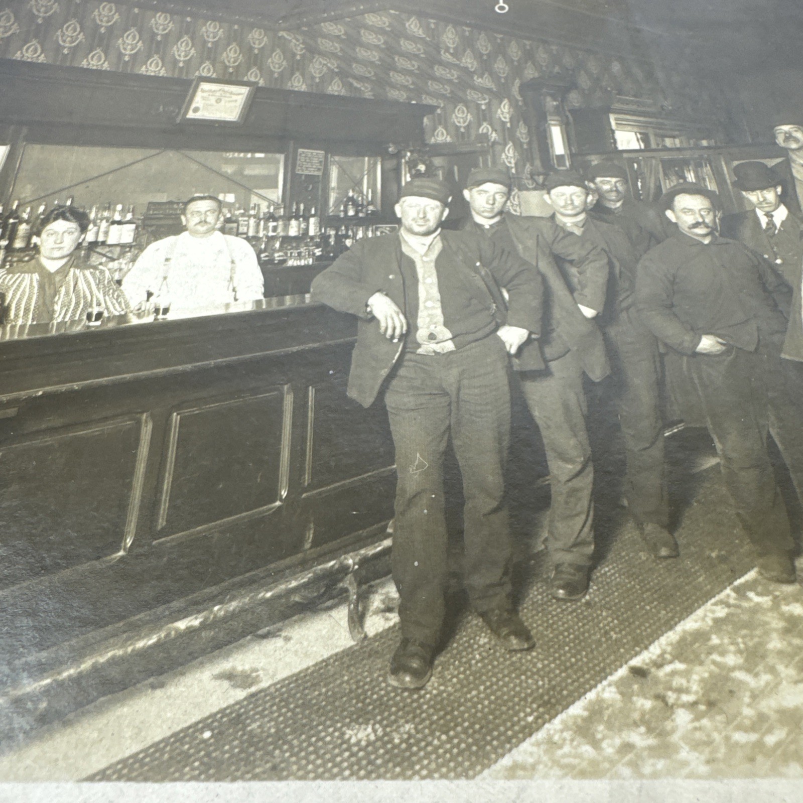 Vintage Early 1900’s Restaurant / Pub Owners Bartenders & Customers Photograph
