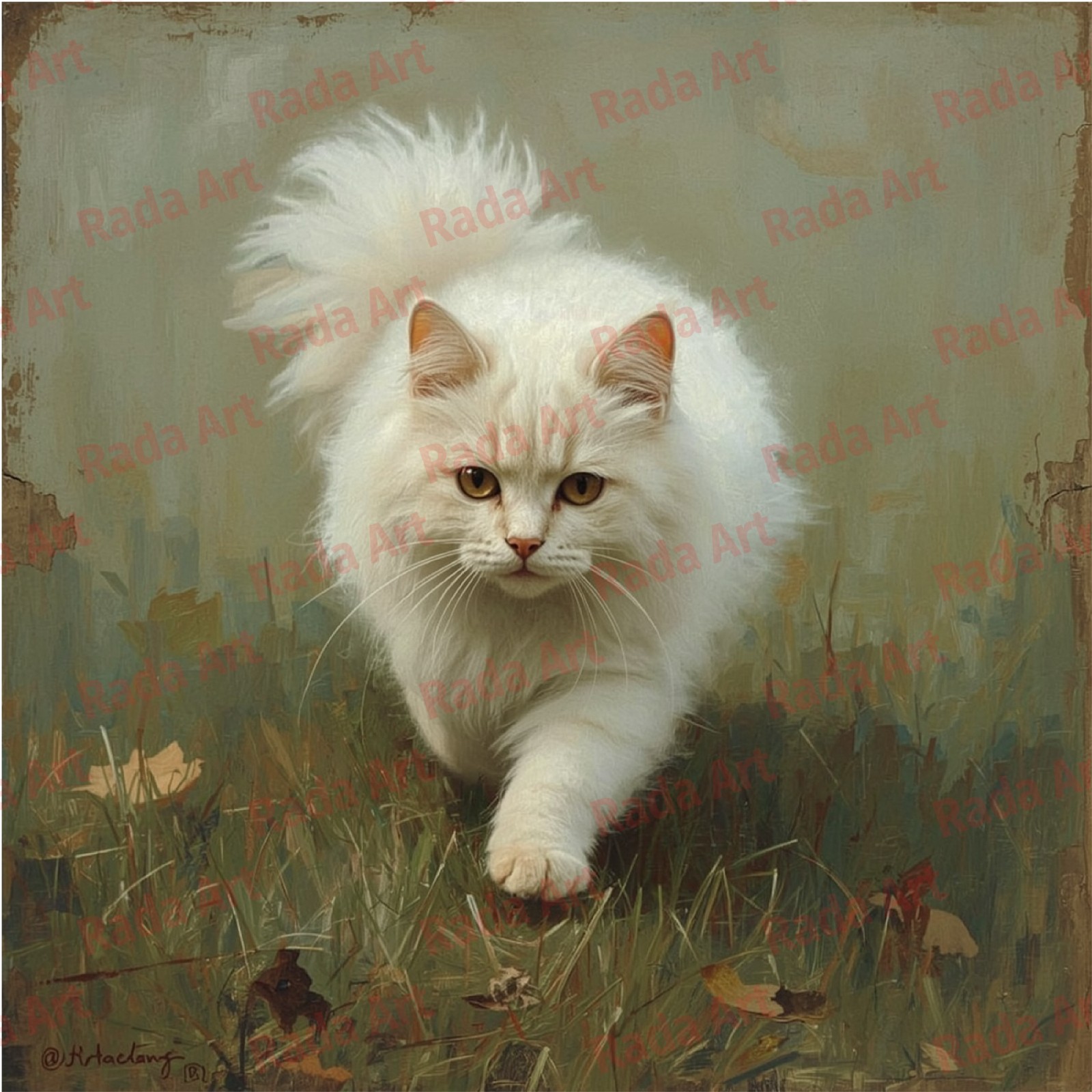 2 Collection Set Digital Image Art Picture Photo Wallpaper for Frame White Cat