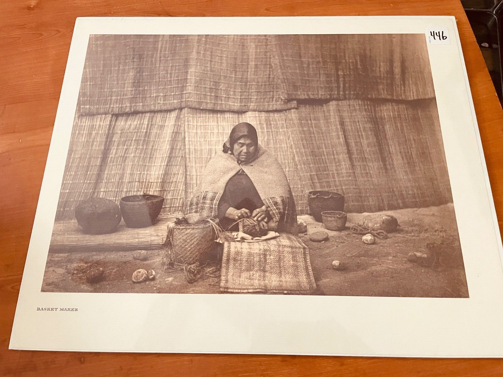 Edward Curtis Basket Maker 15″ x 12″ Print Native American Vintage EUC