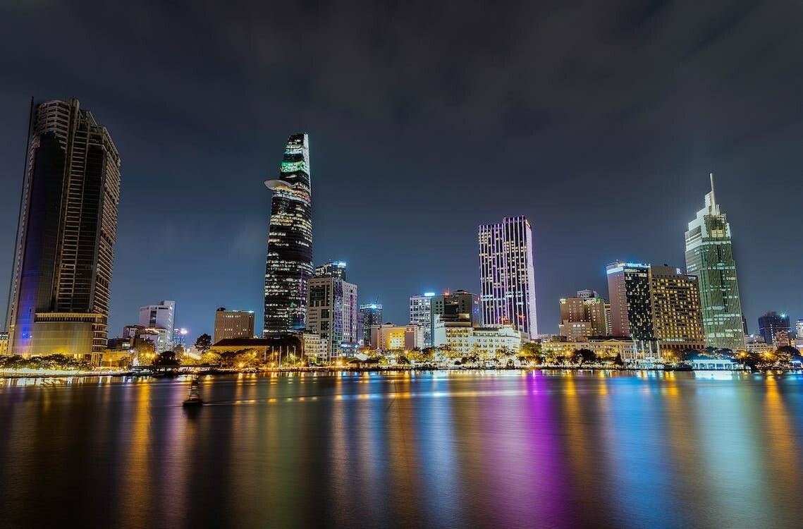 Digital Image Picture Photo Pic Wallpaper City Nighttime Water lights Lake water
