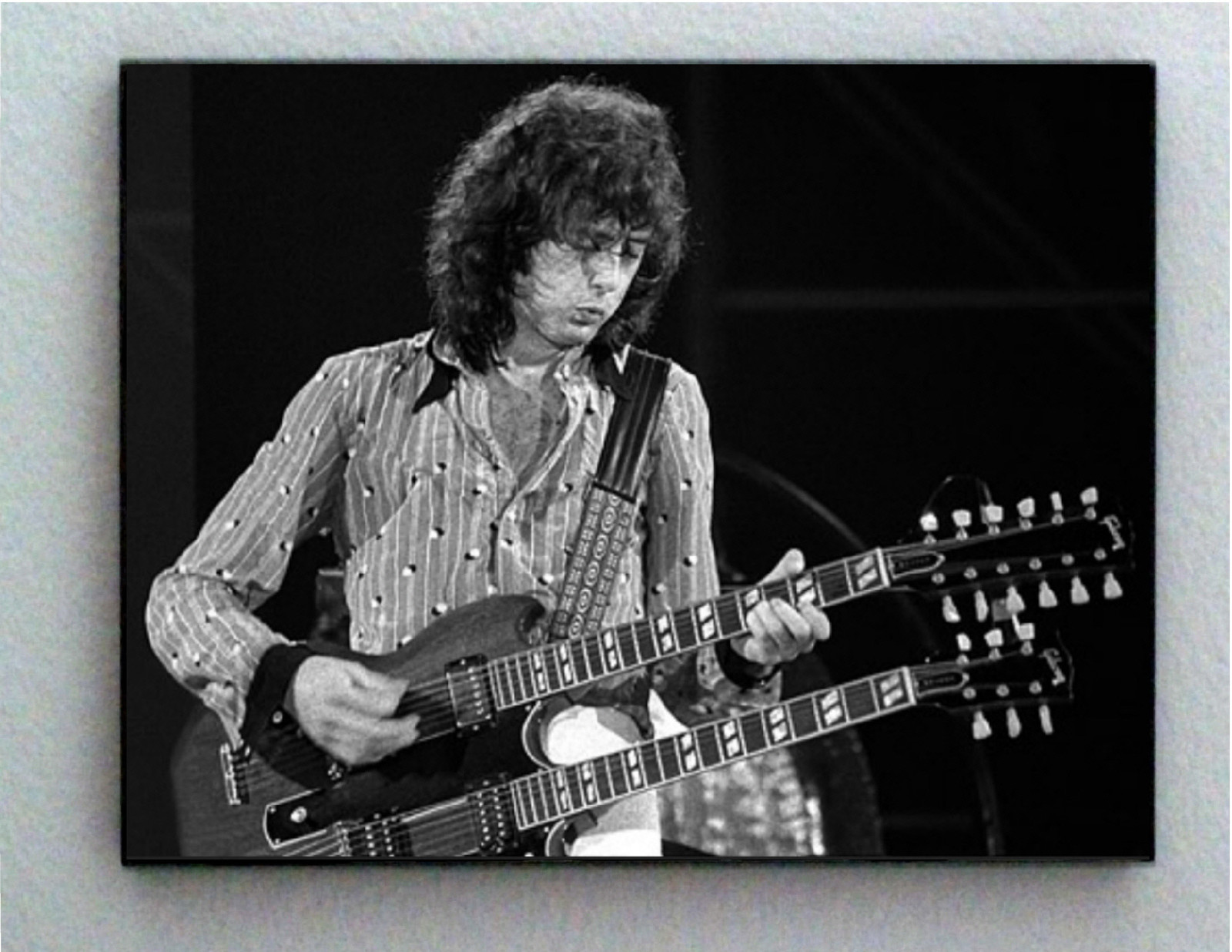 Rare Framed 1972 Jimmy Page Vintage Photo. Giclée Print