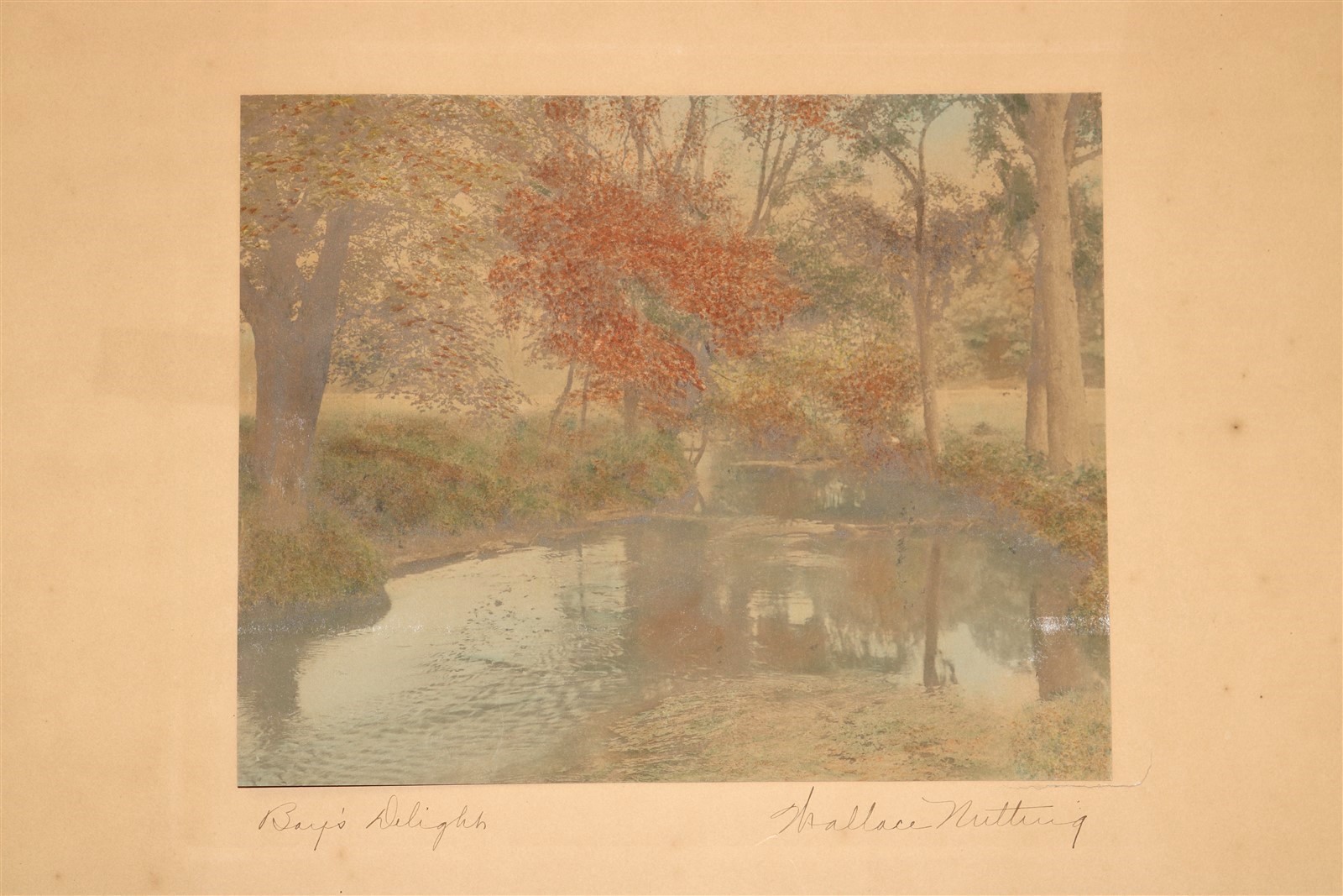 Wallace Nutting (1861-1941) Bay’s Delight, Hand-Tinted Pictorial Landscape Photo