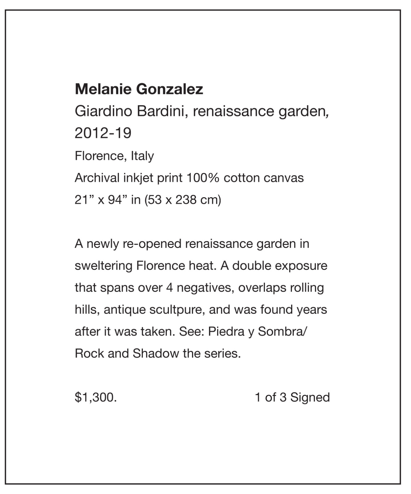 Giardino Bardini, Florence, Italy, 21 x 93 in, canvas photo banner by M.G., 2012