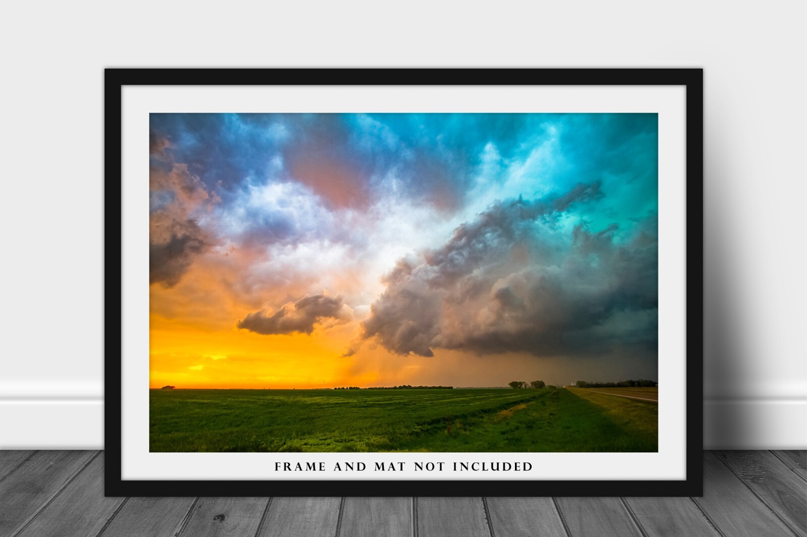 Storm Clouds Photography Print: Kansas Sunset Thunderstorm Weather Sky Photo