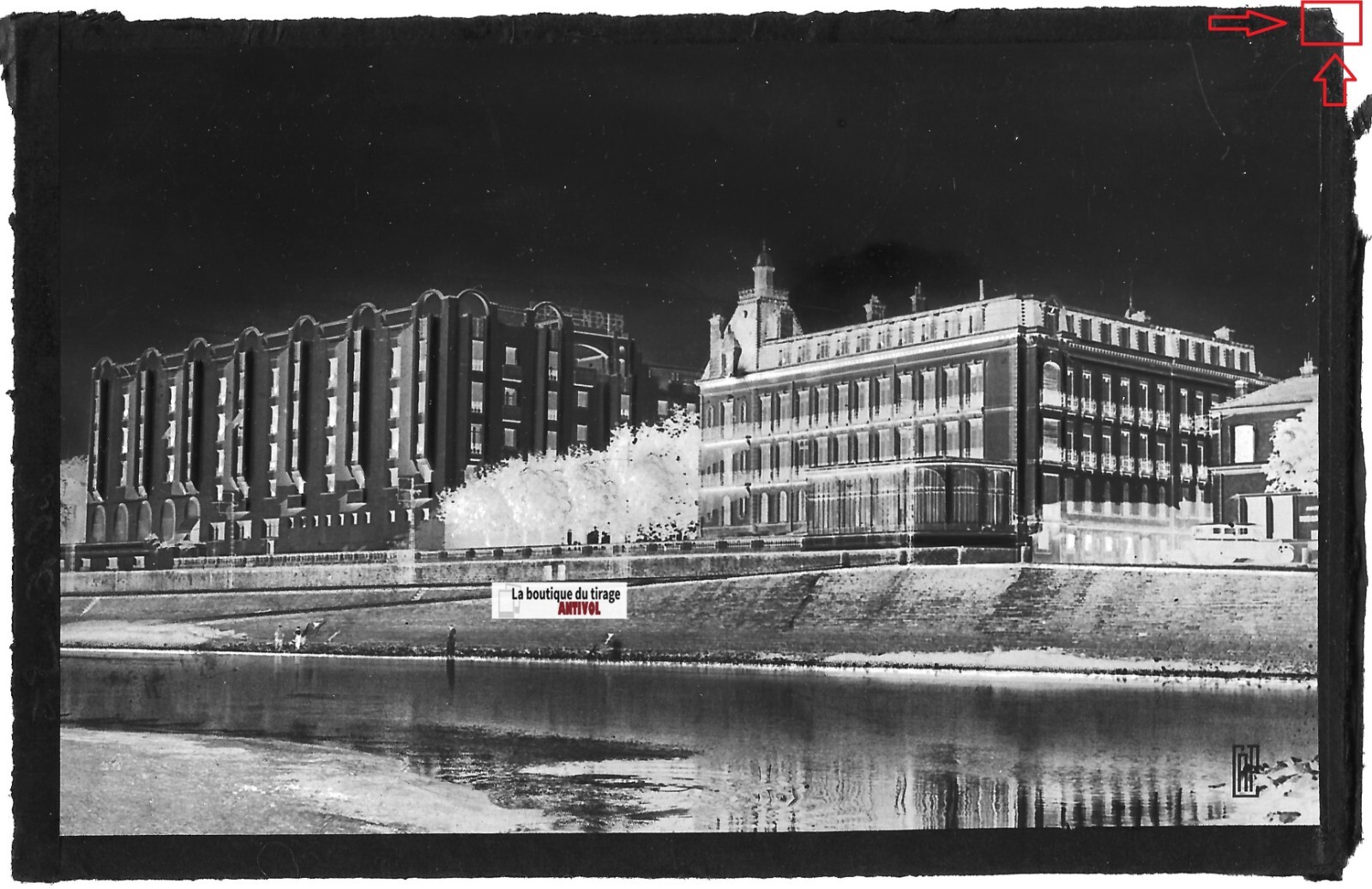 Photo Glass Plate, Black & White Negative 9X14 CM, Dax, Splendid, Thermes, Adour