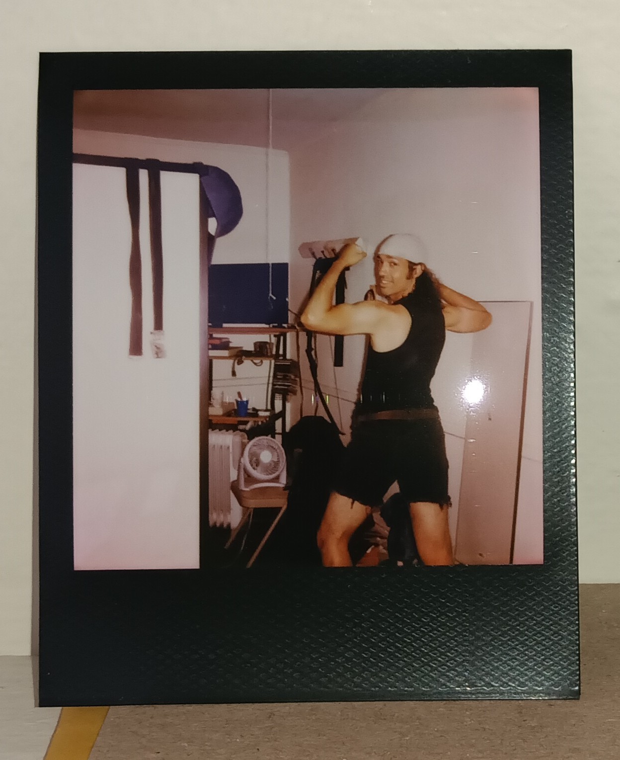 Hunky Long Haired Male Polaroid Picture