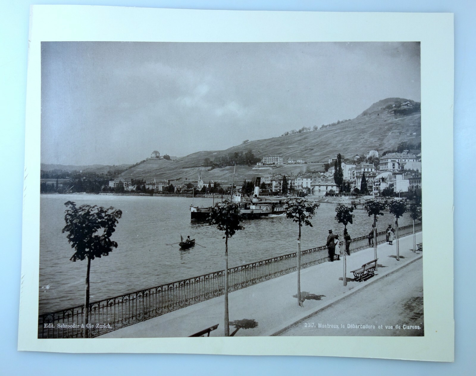 2 x Foto Albumin um 1890 Chemin de fer GLION TERRITET + CLARENS Montreux