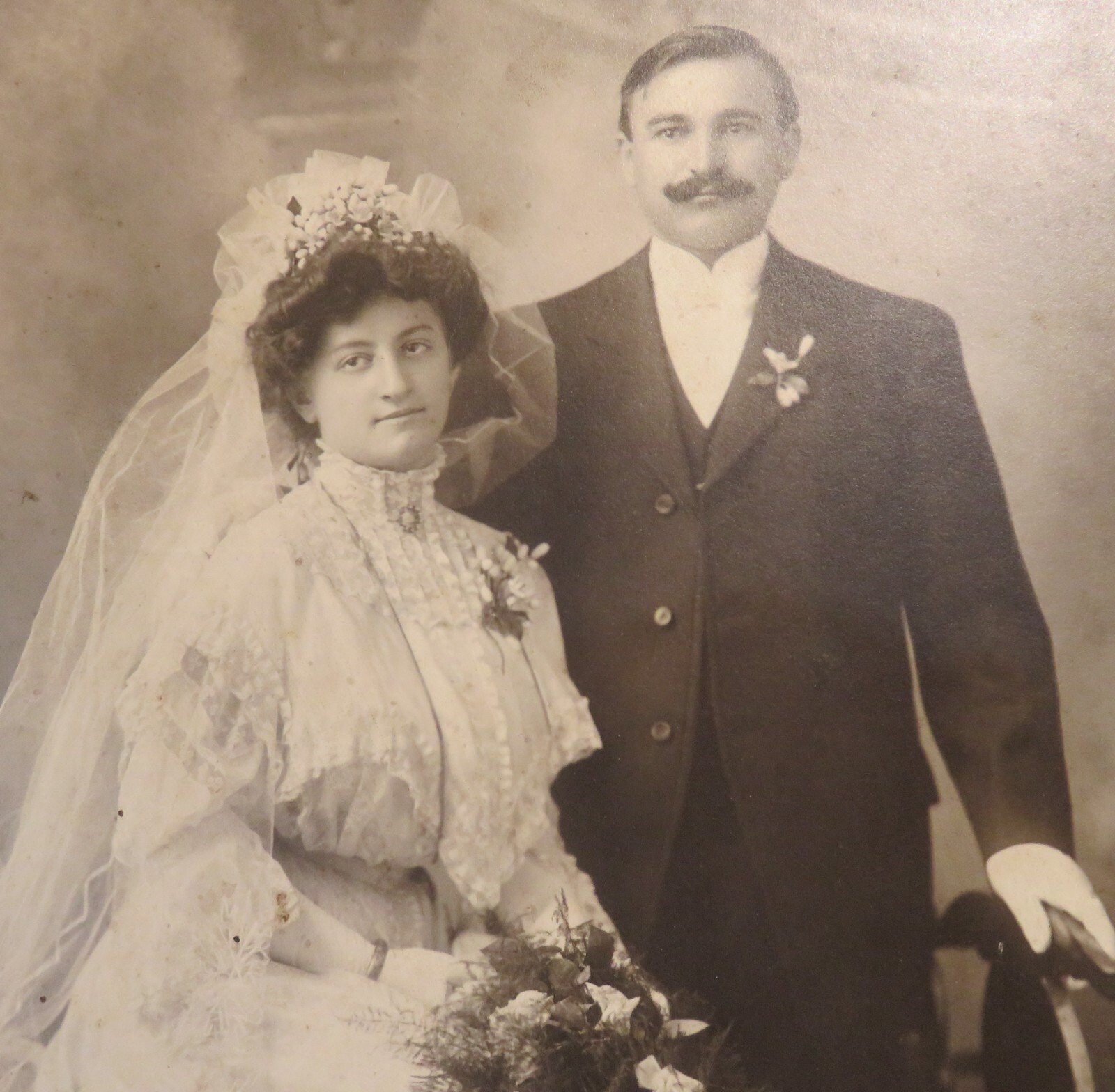 Pair of Antique Original Wedding Photographs