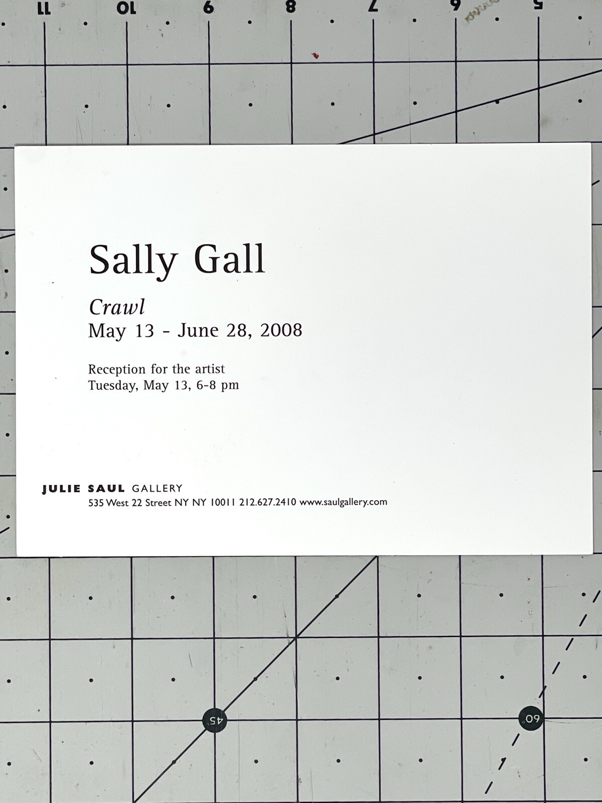 Sally Gall (b. 1956) Art Announcement Card 2008 – Crawl – 5” X 7”