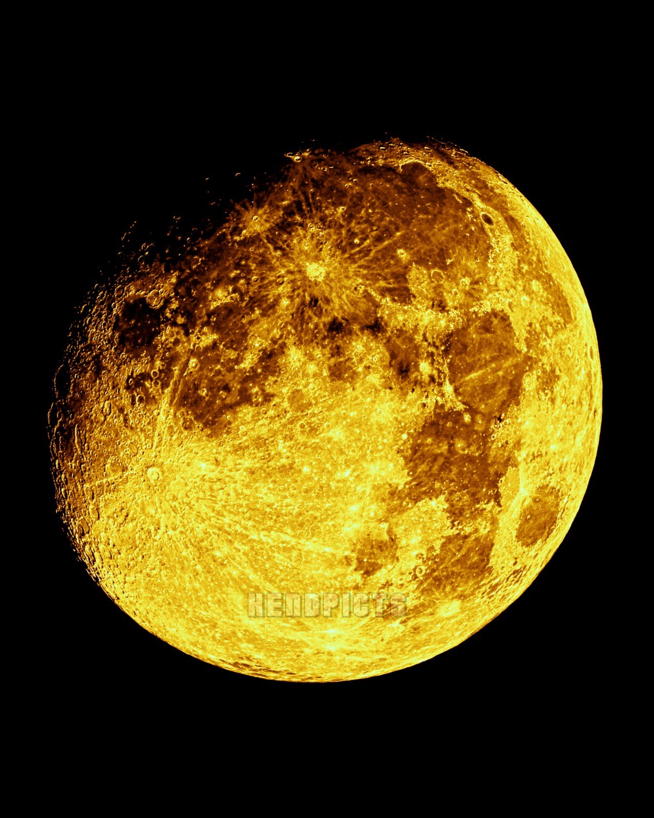 Moon Decor, 8×10 inch Print, 90 Percent Full Moon (Waxing Gibbous Phase) M5102
