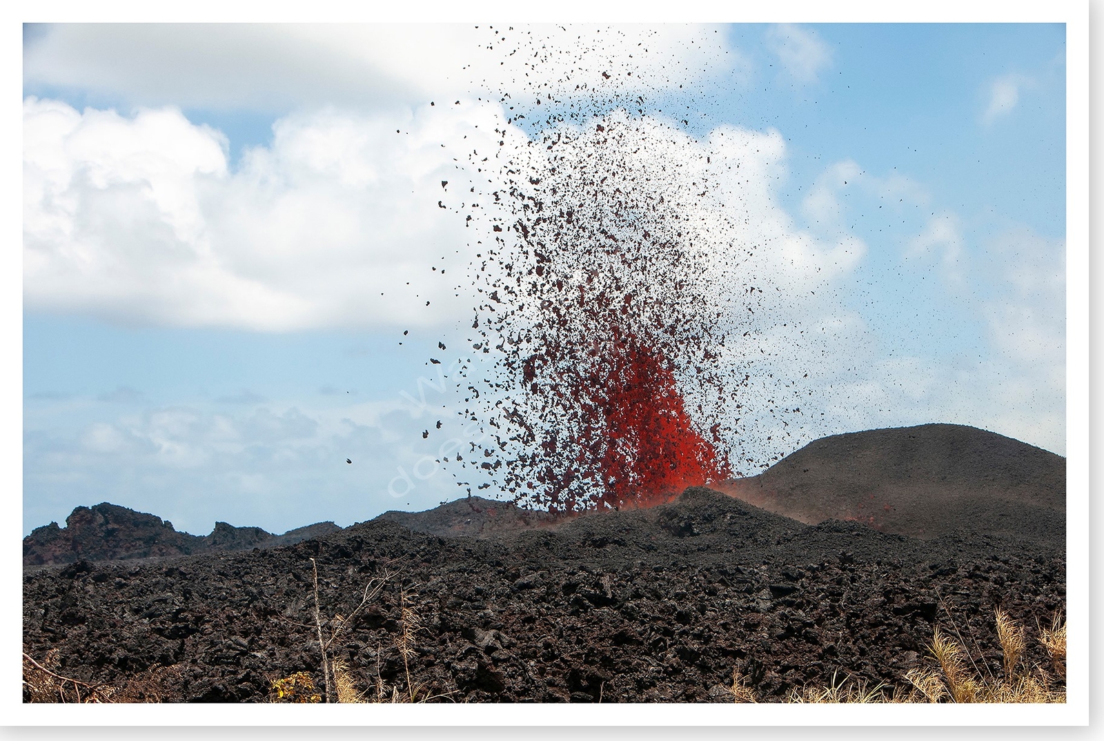 2018 Hawaii Fissure 17 Lava Fountain Kilauea Volcano Silver Halide Photo