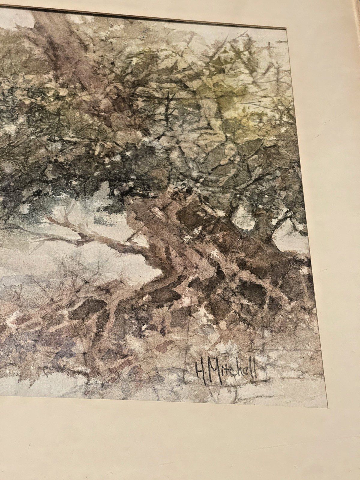 Nature Scene Signed Helen Mitchell Impressionist Landscape Artist Rivers Running