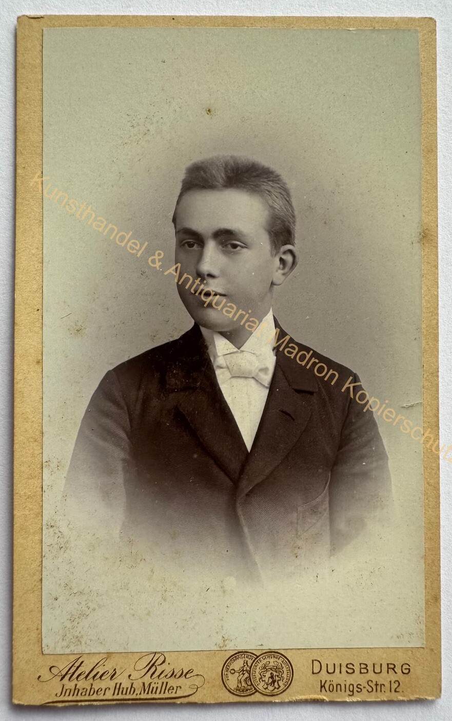orig. CDV photo photograph picture old Mr. Mann fashion around 1895 Duisburg