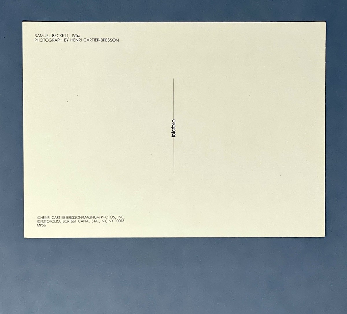 Samuel Beckett 1965 Art Print Card Photo By Henri Cartier-Bresson Fotofolio 4×6”