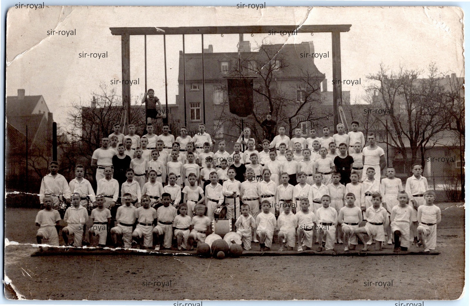 Children from Gymnastics Club – 1920s Sports – Photo Postcard 14x9cm