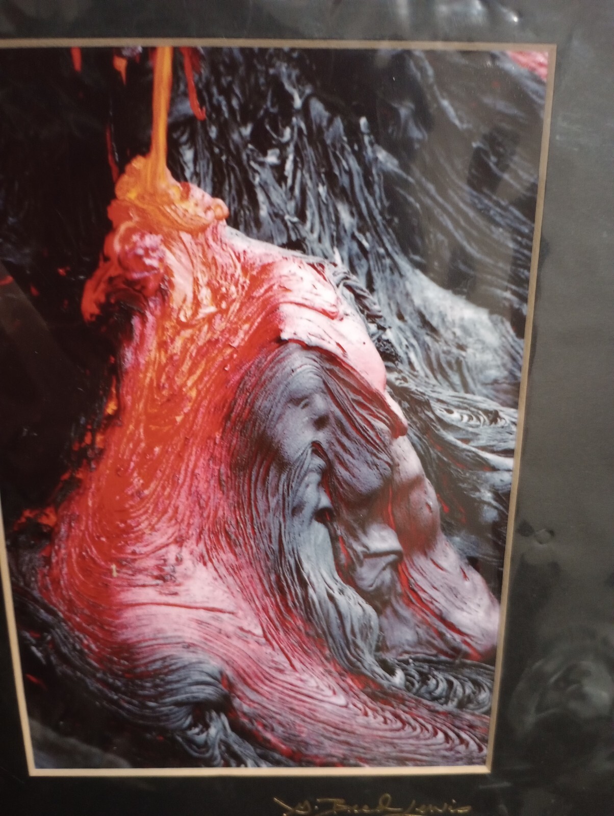 2 Amazing G. Brad Lewis Lava Photographs Signed 9″X8″