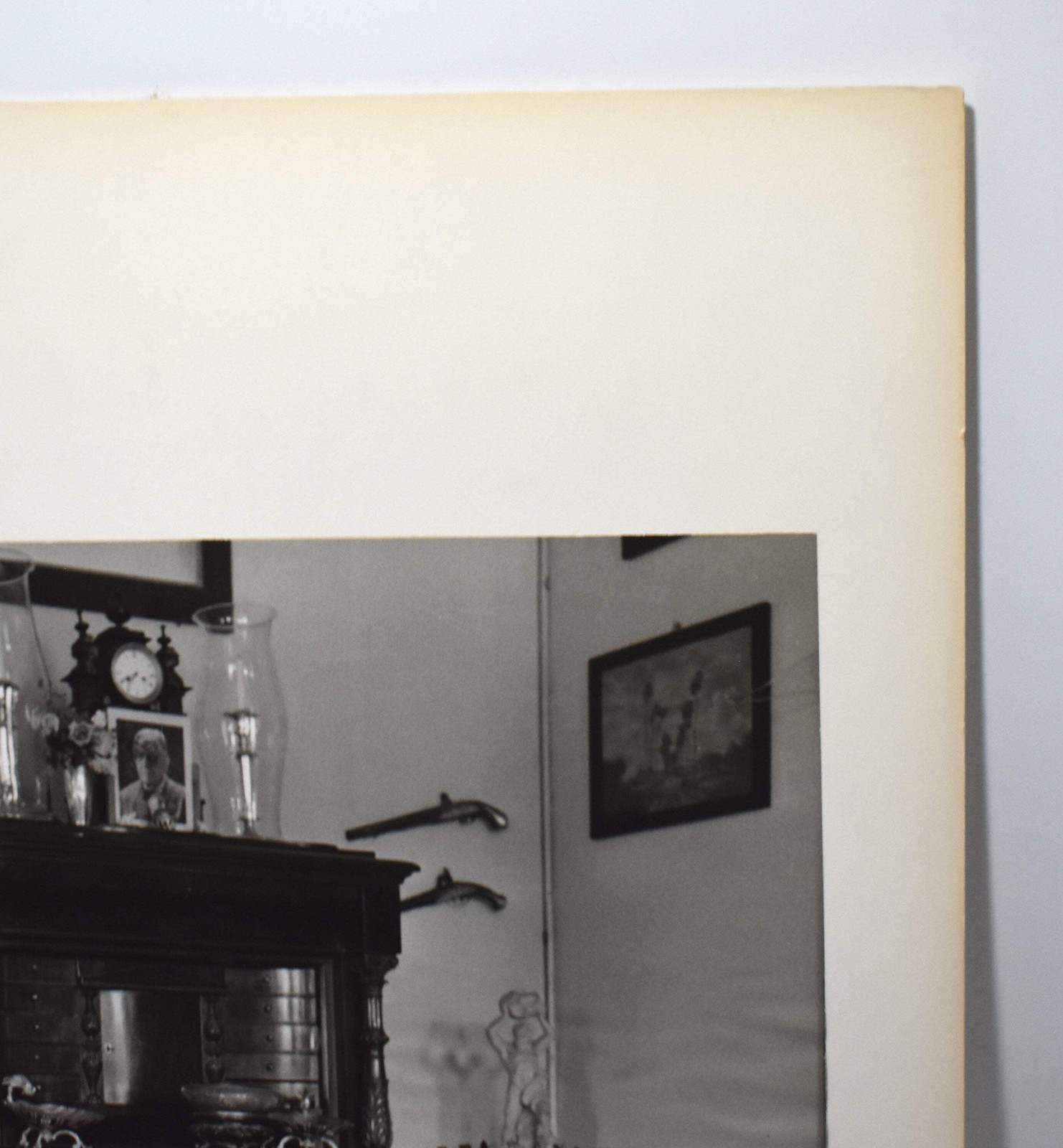 Vtg J.W. Howlett Black + White Photograph Focusing on a Large Piece of Furniture