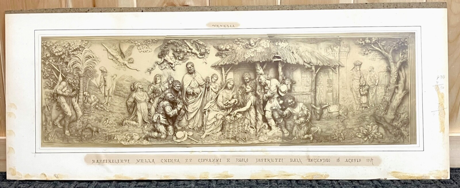 Rare 1860-70s Carlo Naya Photograph Adoration of the Shepherds Giovanni Bonazza