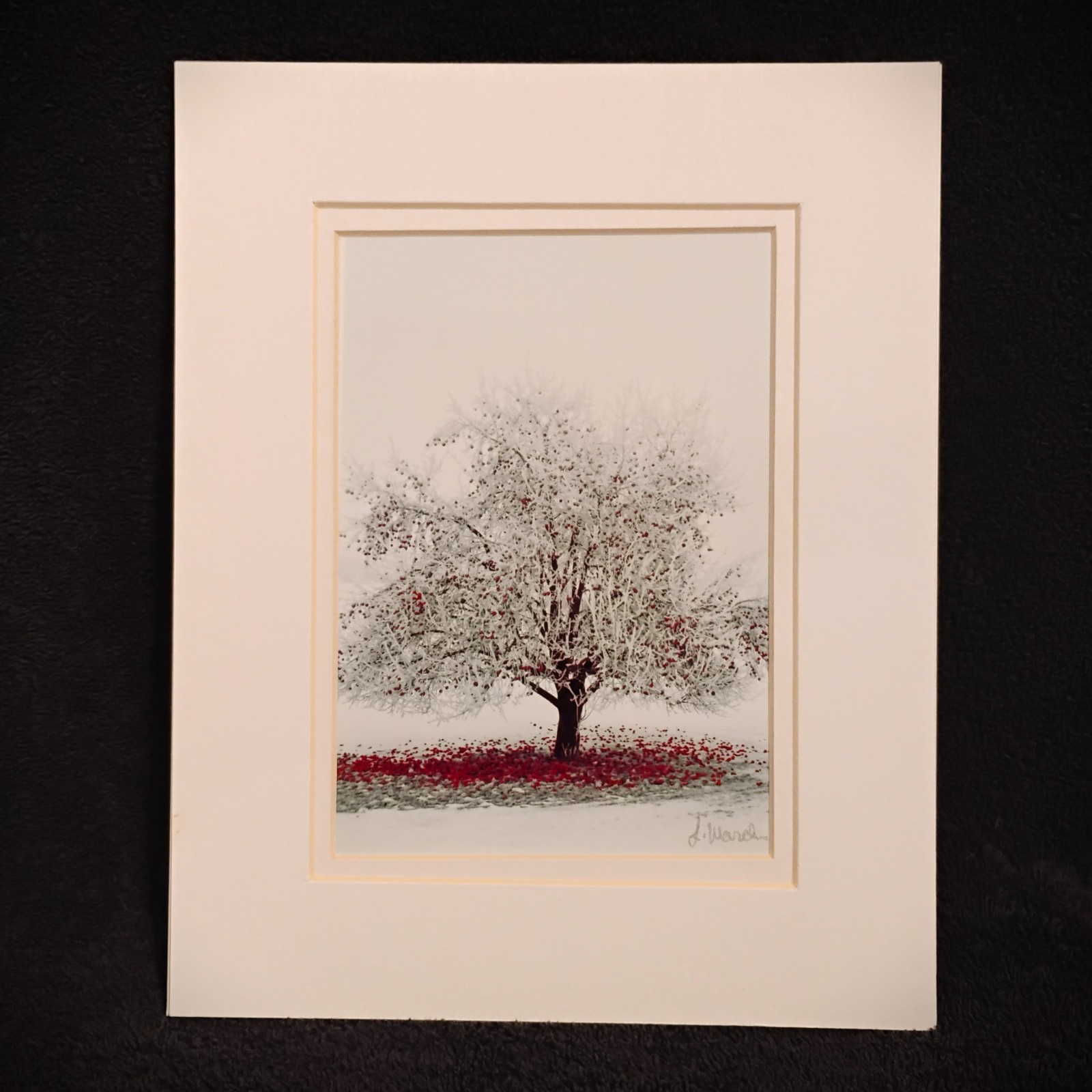 Apple Tree Winter Landscape Photography 8×10 Matted Photo Print Wall Art London