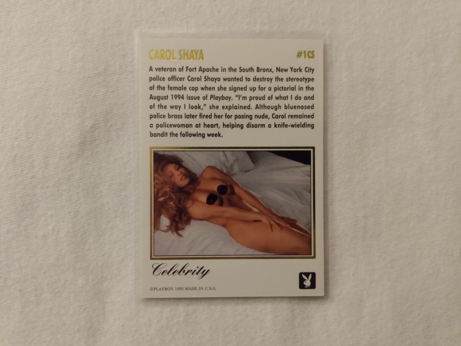 1995 PLAYBOY CAROL SHAYA AUTHENTIC SIGNATURE #1CS AUTOGRAPHED # 1851/2750