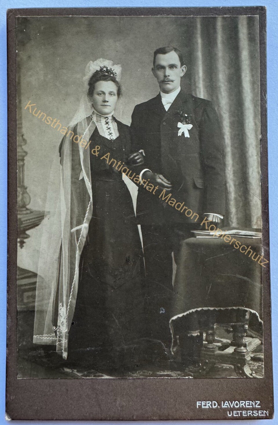 orig. KAB cabinet photo photograph picture old fashion around 1895 wedding Uetersen
