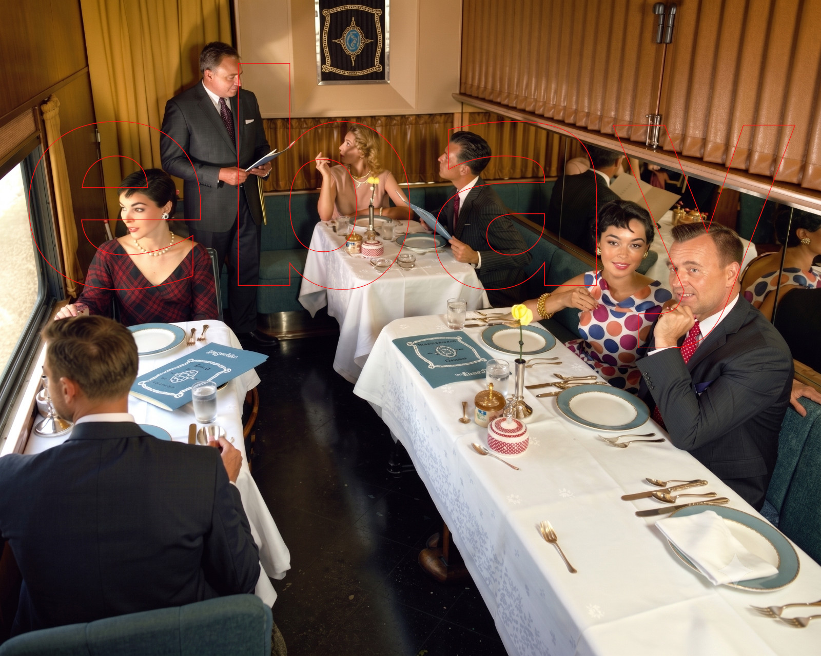 Photo Art Print of the Turquoise Room on the Santa Fe Super Chief in 1955