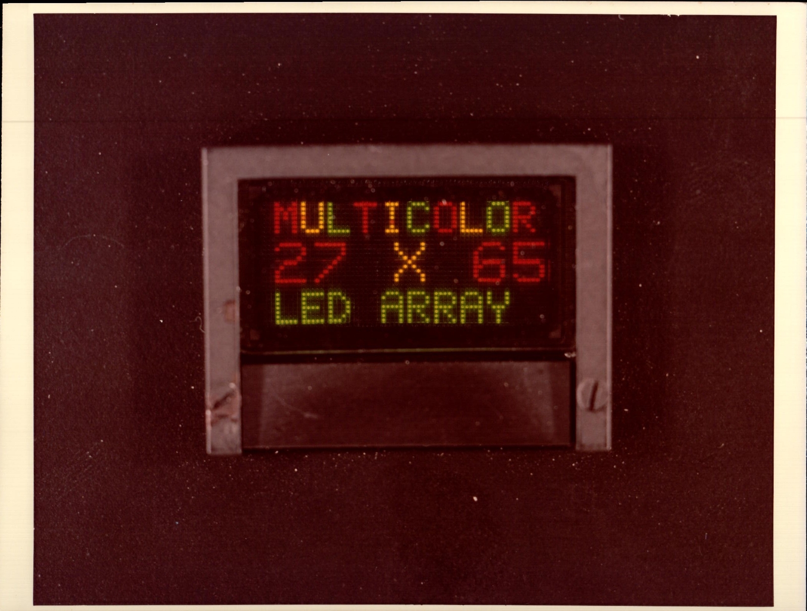 Vintage Press Photograph Multicolor 27 x 65 LED Array Display Technology