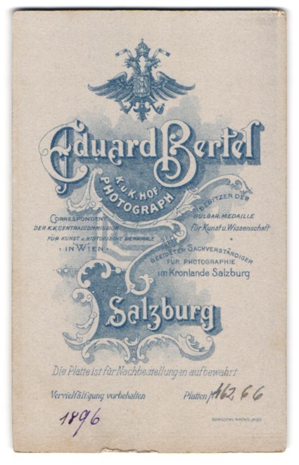 Photograph Eduard Bertel, Salzburg, Royal Austrian Eagle with Crown