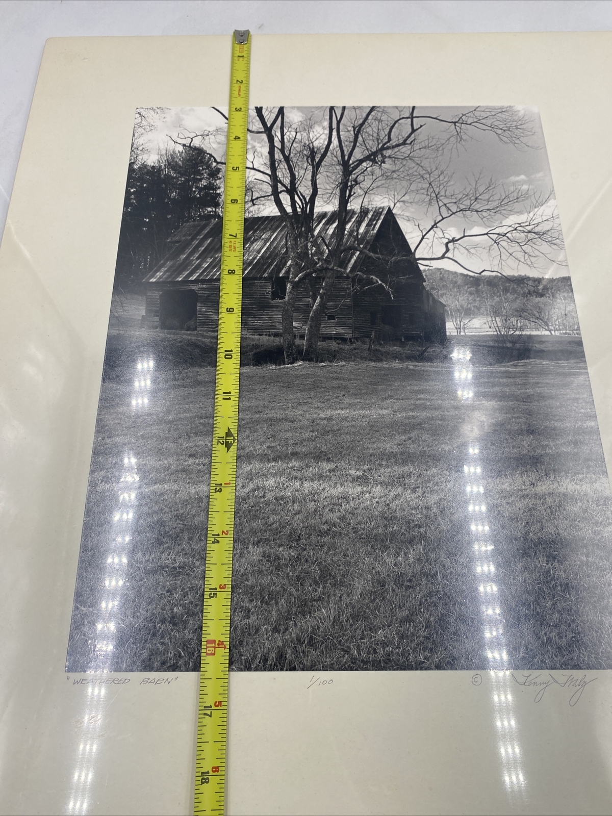 VTG Photography Artwork Weathered Barn Rustic Matted Wall Art 92’- Signed