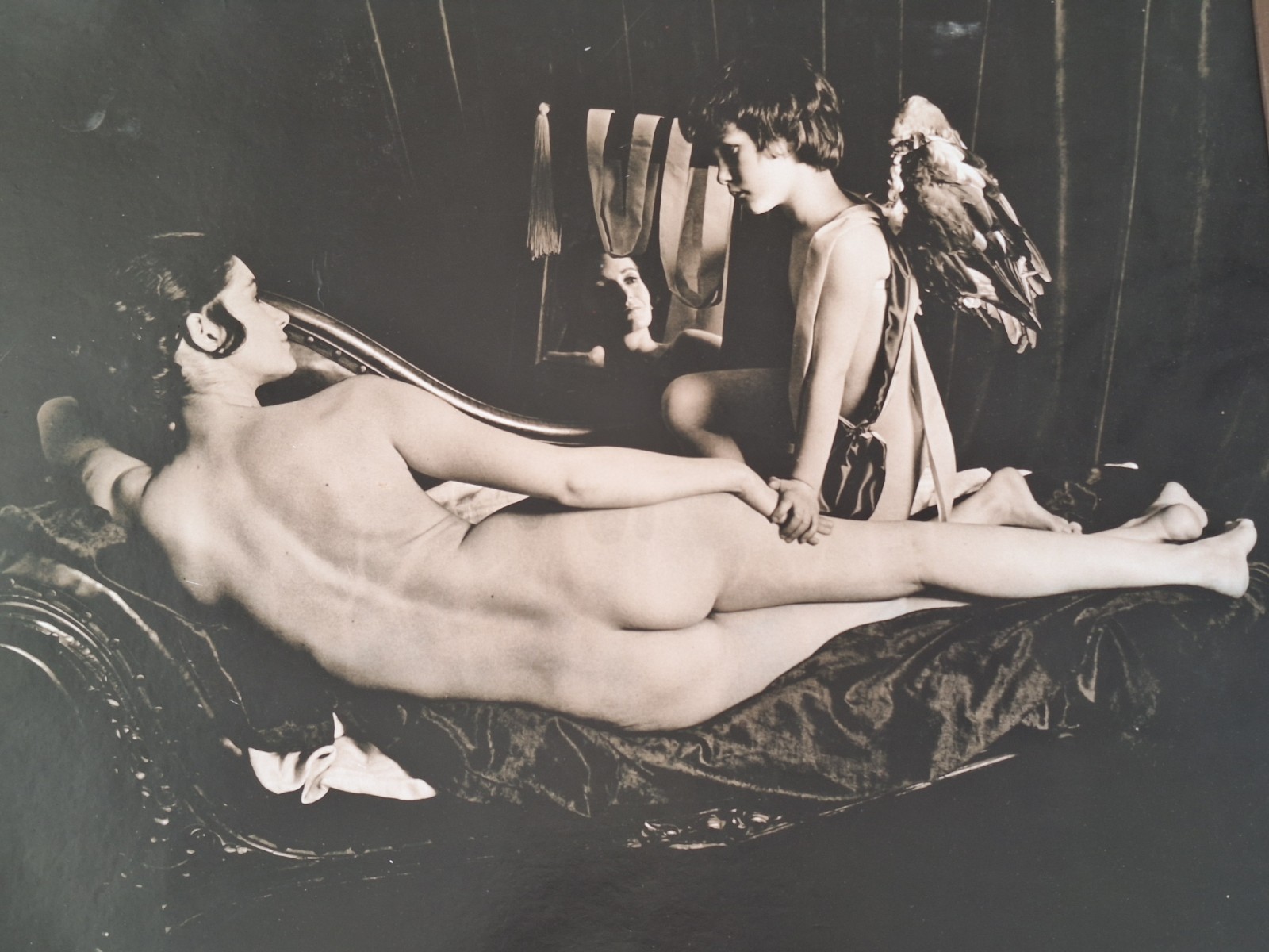 Vintage Art Deco Black And White Photo, Genre Scene Woman 60×40 cm