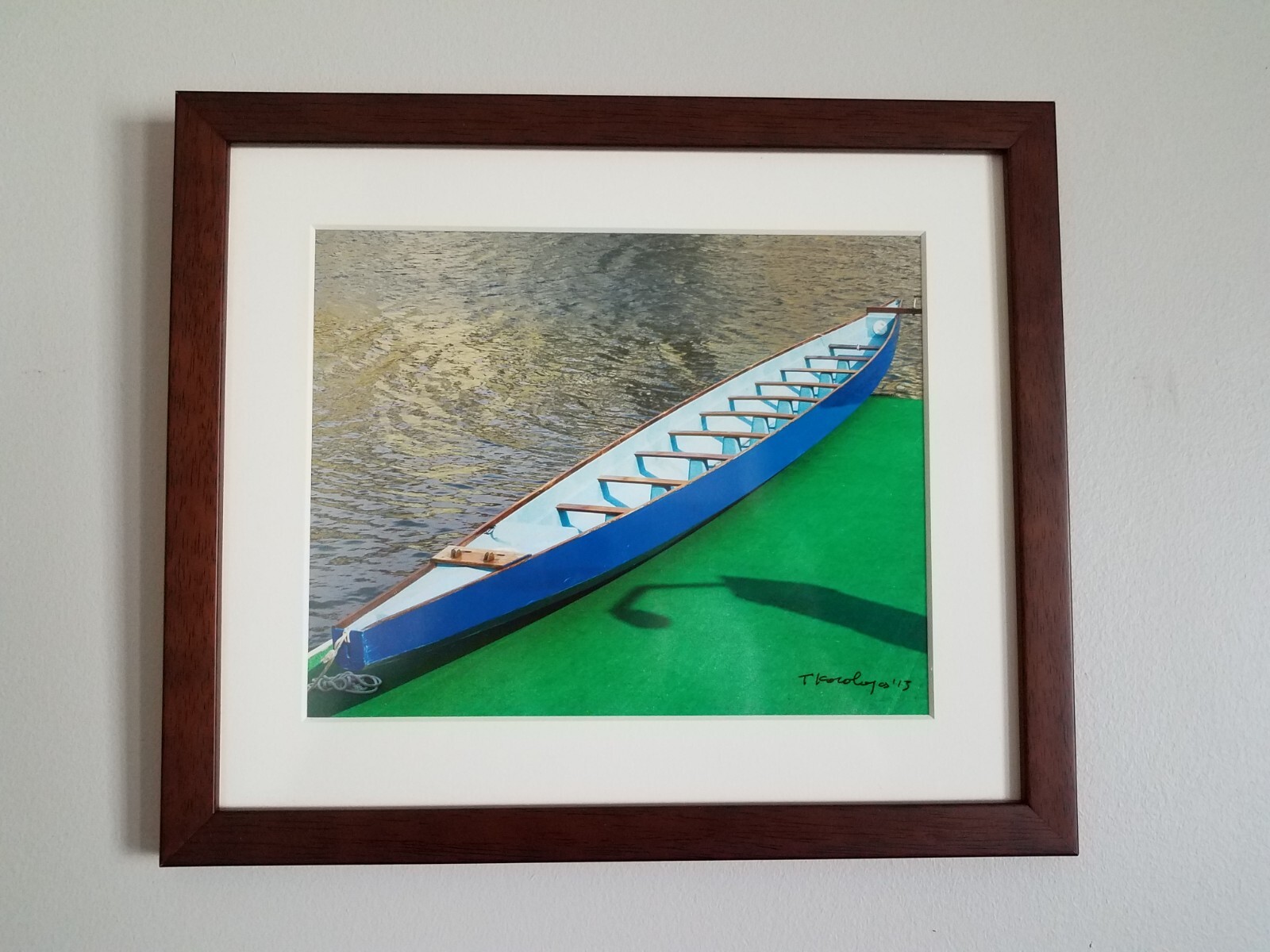 Tom Korologos “Blue Boat, Green Dock 09” Framed Photograph Korologos Gallery
