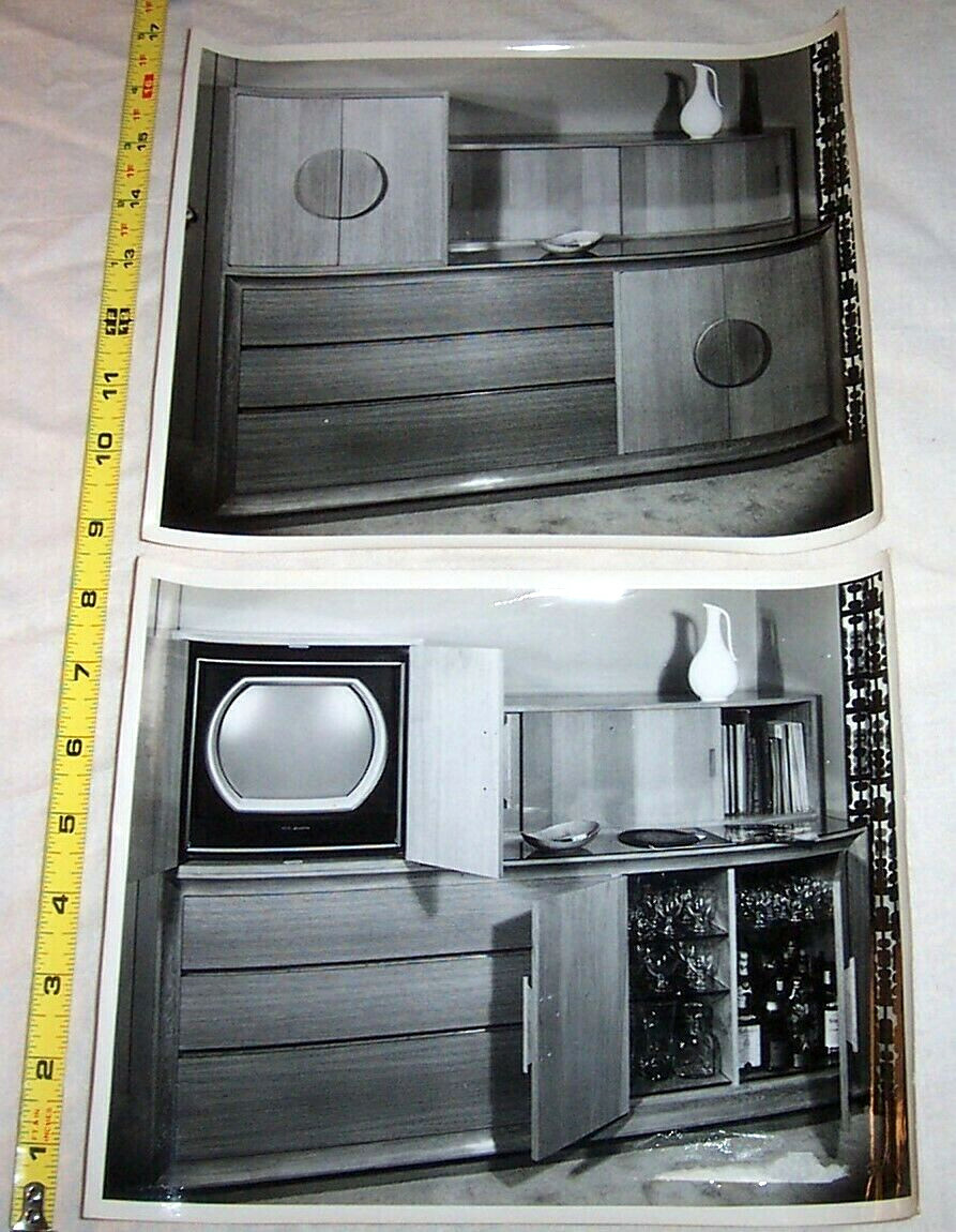 1950s Photographs Mid Century Modern Furniture RCA Victor Television Alcohol
