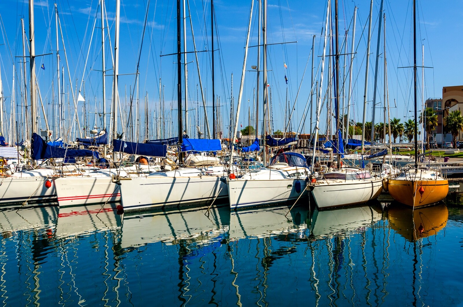 Sailboats Sicily seascape fine art office wall art Blue sky water Mediterranean