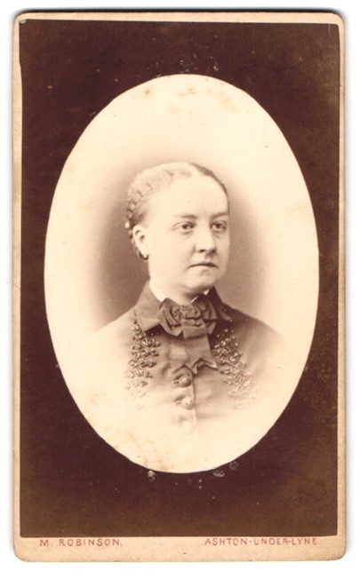 Photograph M. Robinson, Ashton-Under-Lyne, 216 Stamford Street, Portrait of a D