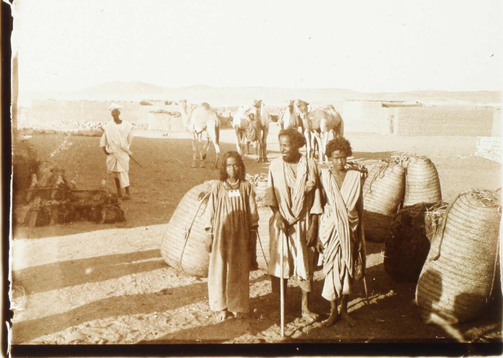 EGYPT Children Working Circa 1910, Stereo Photo On Positive Glass Plate