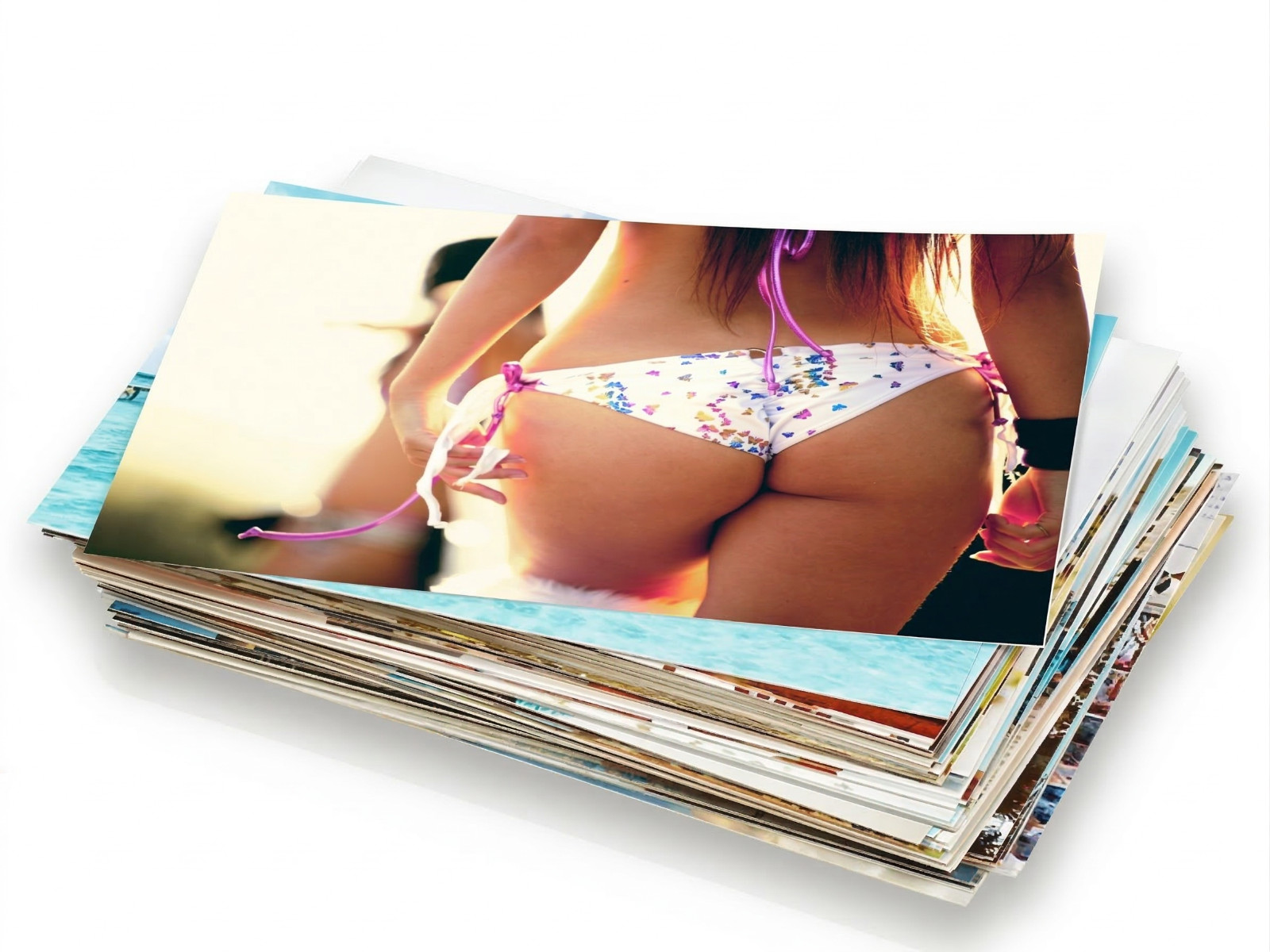 Boudoir Woman Art Photo Print Hot Ass Lady in Skirt and Thong Poster Card 8×10