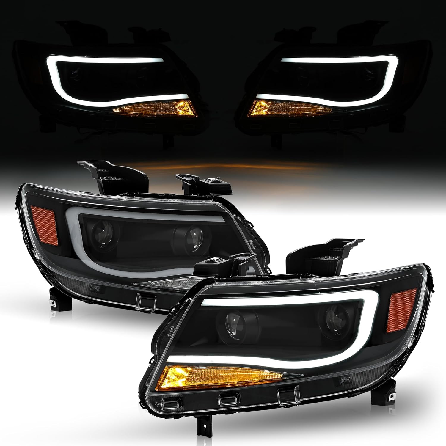 Pair Projector Headlights Compatible with 2015-2023 Chevy Chevrolet Colorado Rep