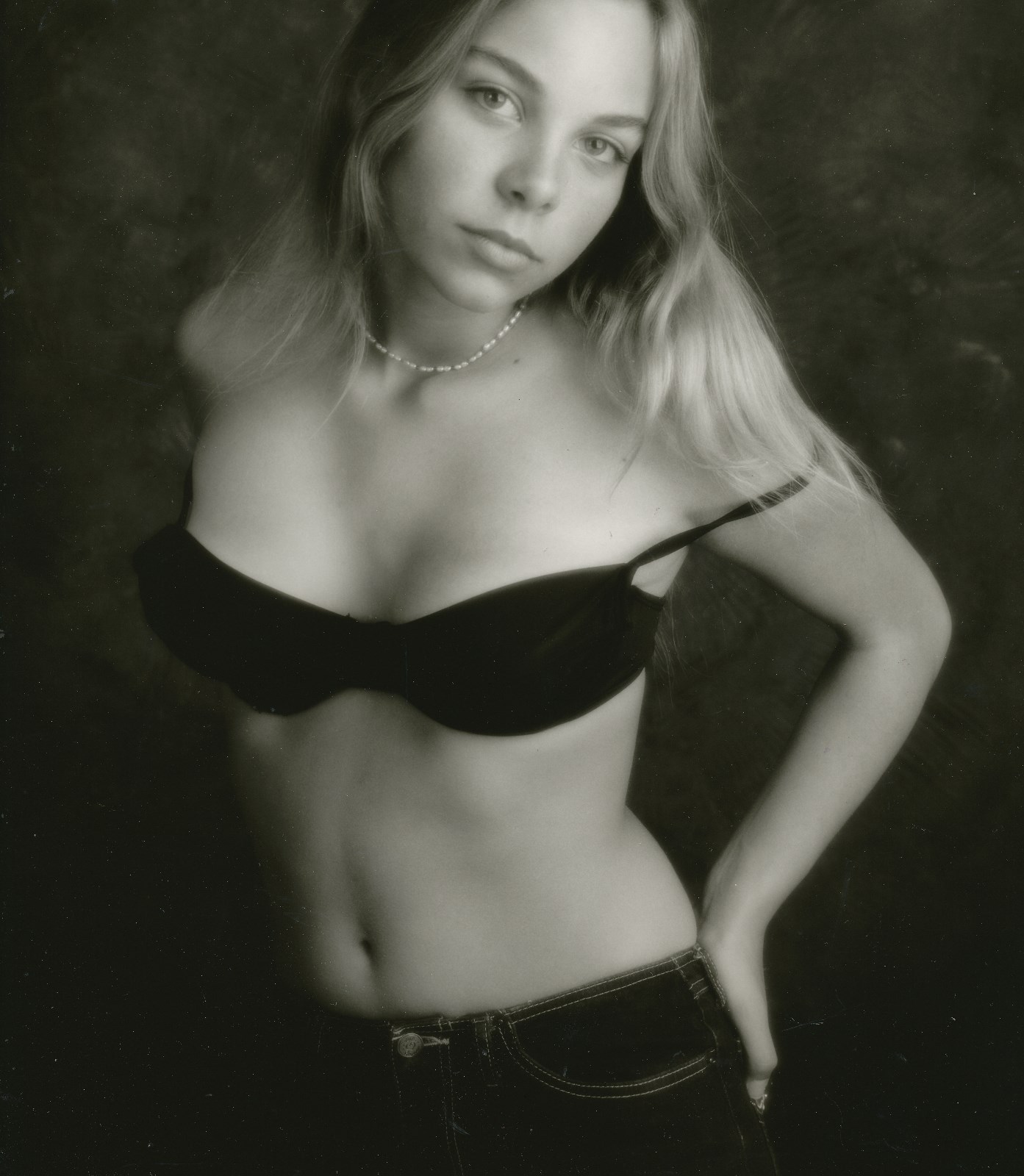 Fine Art Photograph RUSSELL LEVIN Portrait TATIANA Black Bra A/P 2001