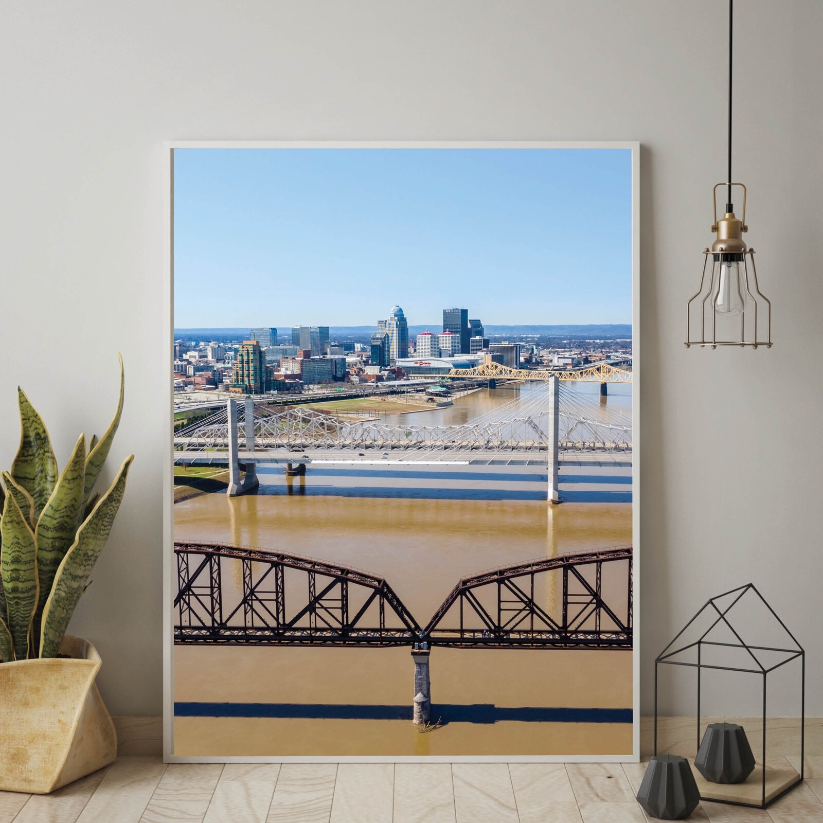 Big Four Bridge Wall Art Print, Louisville Kentucky, Jefferson, Waterfront Park