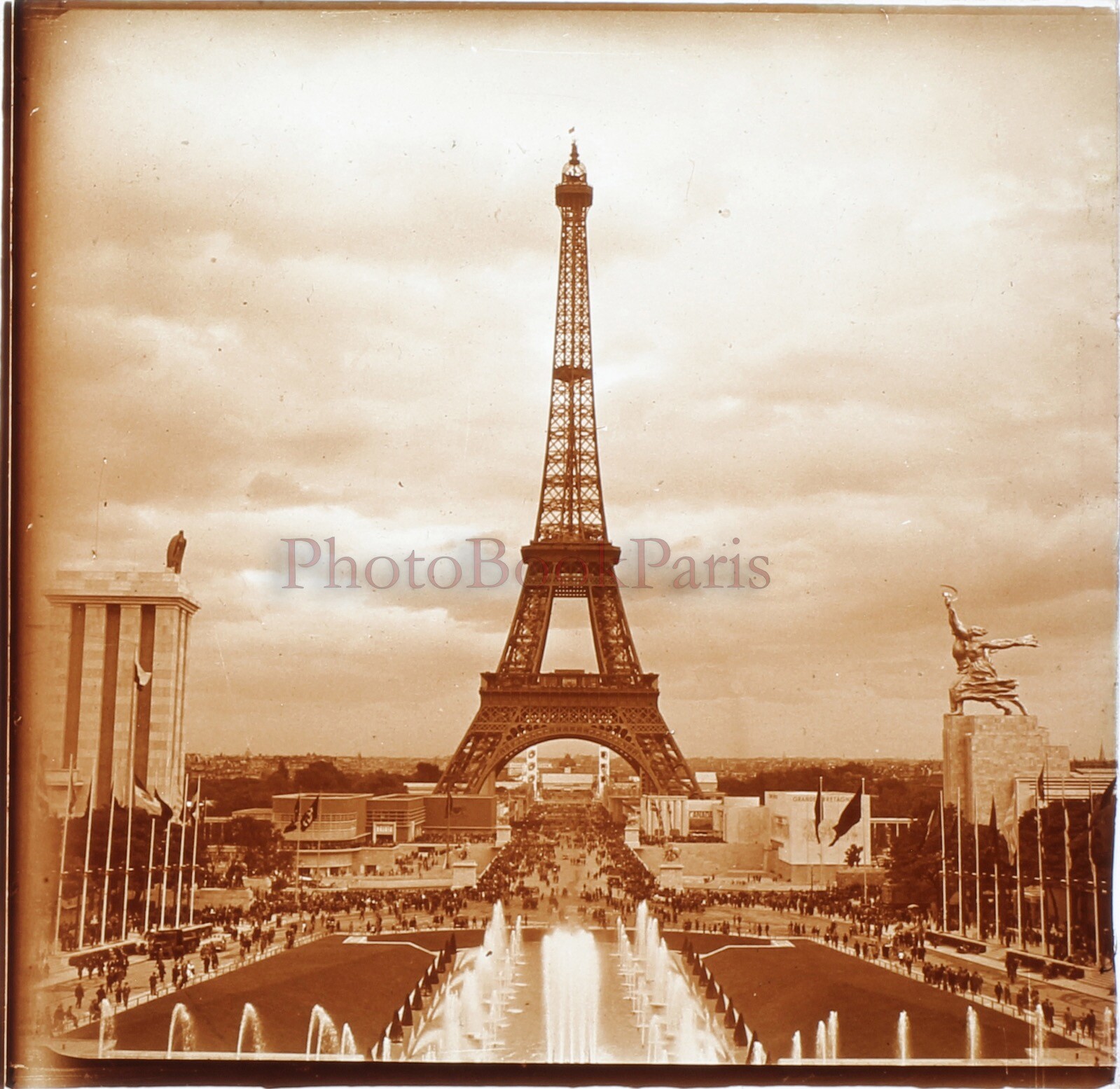 FRANCE Paris 1937 Eiffel Tower, Germany, Russia, Universal Exhibition Plaque