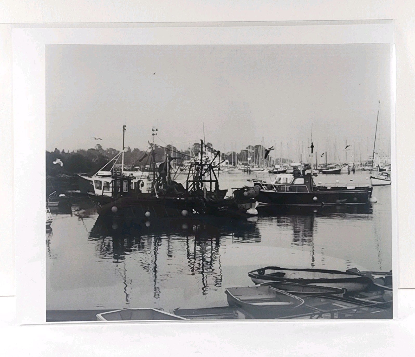 Vintage (Reprint) 8X10 Photograph Boats In Europe 1973 Black & White Fishing
