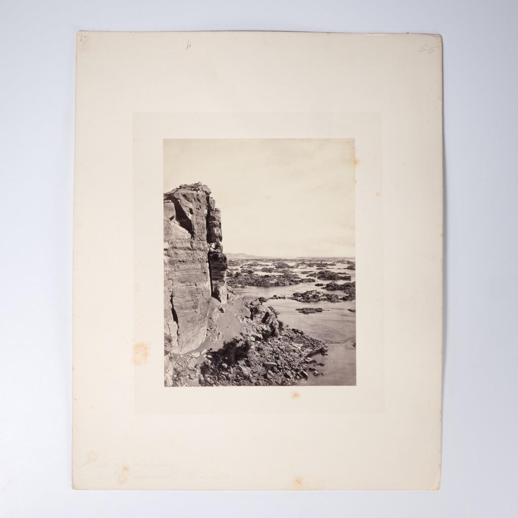 Francis Frith British Albumen Photograph Nile Rock of Abusir Egypt 19th C