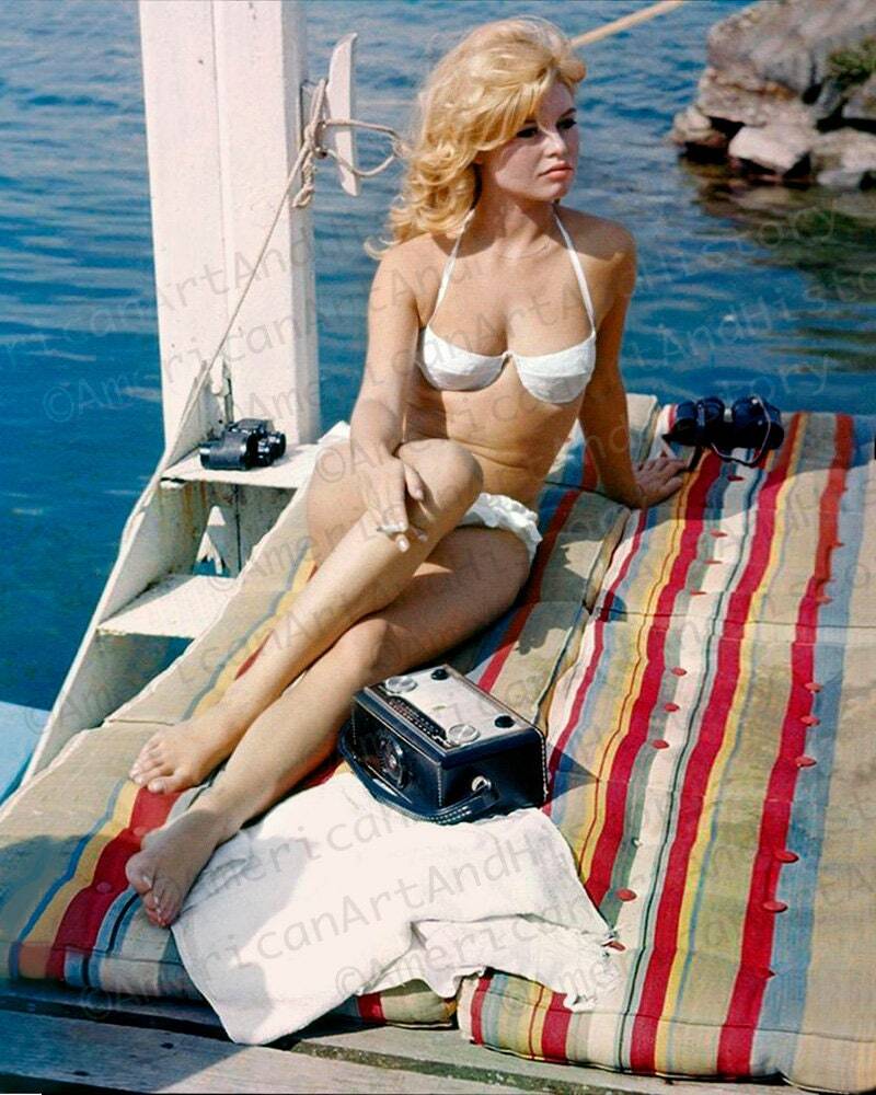 Brigitte Bardot in a Vintage Scene in her Bikini Photo Print Posted