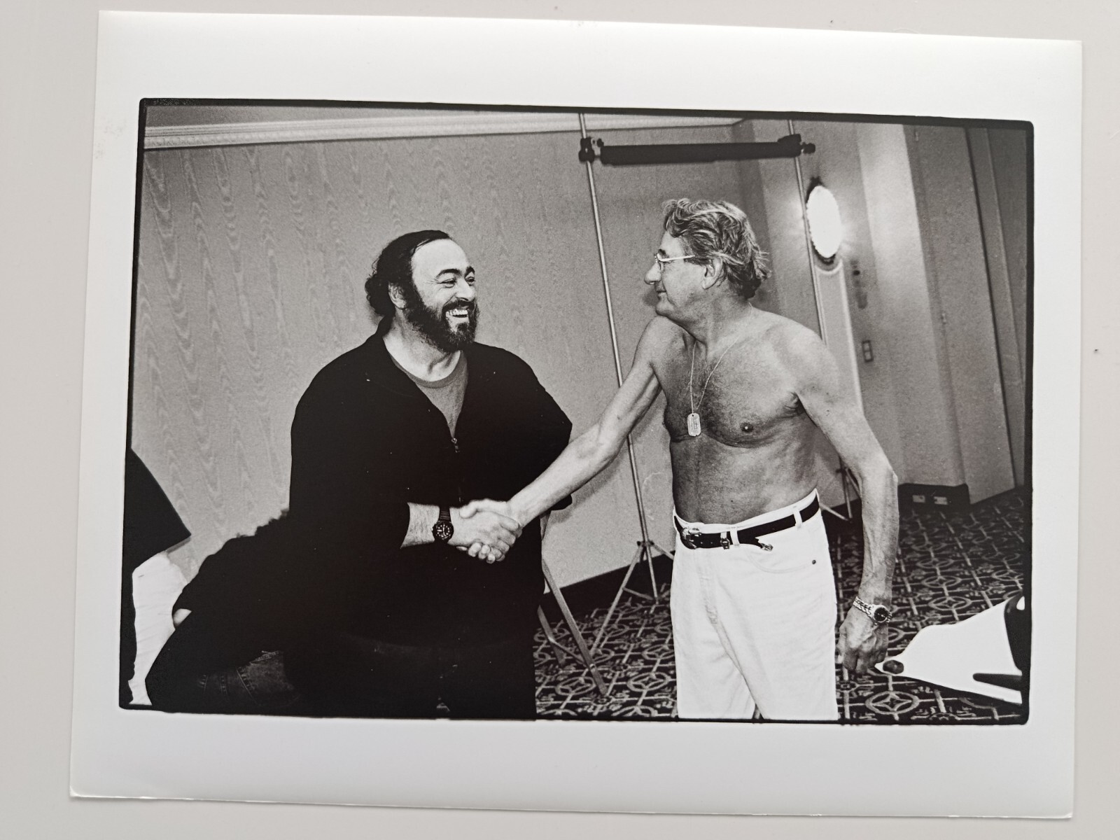 HELMUT NEWTON AND LUCIANO PAVAROTTI ORIGINAL PHOTO BY HELMUT NEWTON MONACO 1994
